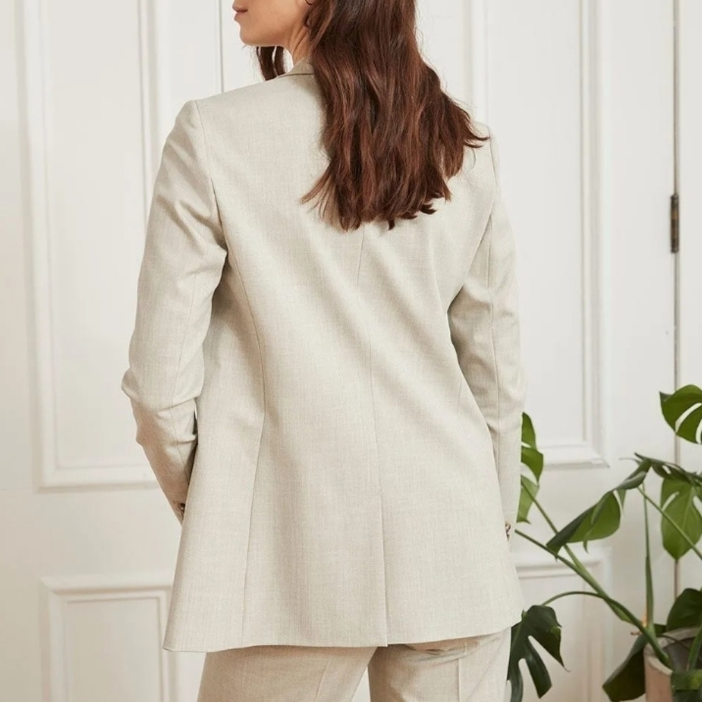 RW&CO Faux Double-Breasted Taupe Blazer - Picture 3 of 9